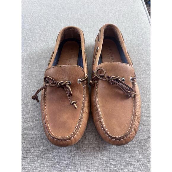 Sperry Top-Sider Driver Driving Men's Tan Loafers Leather STS10624 sz 8.5 - Picture 2 of 9